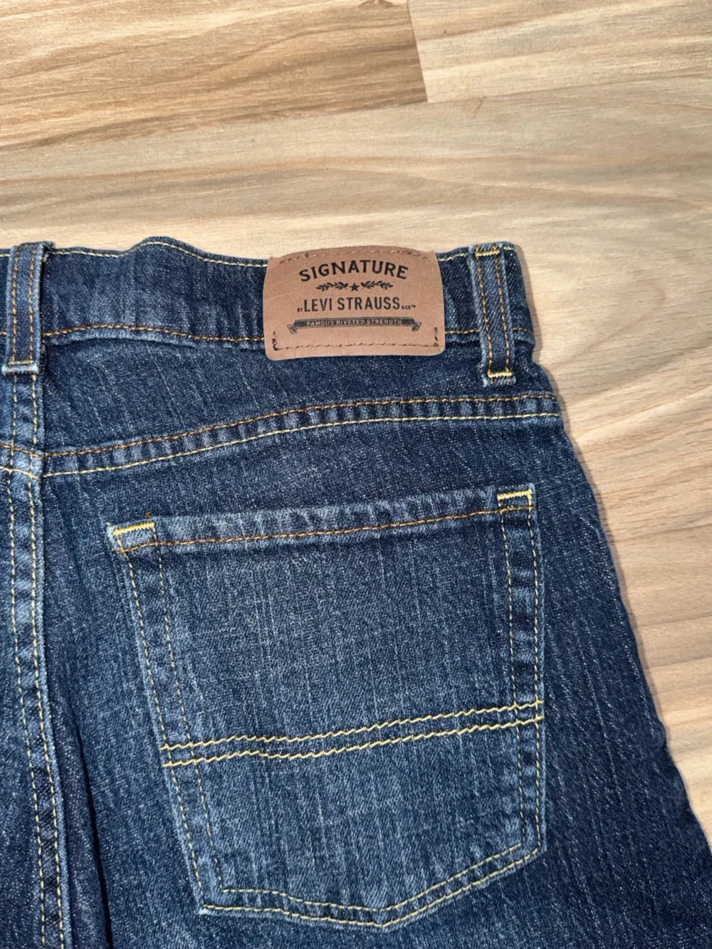 Classic Dark Wash Straight Leg Jeans - Blue